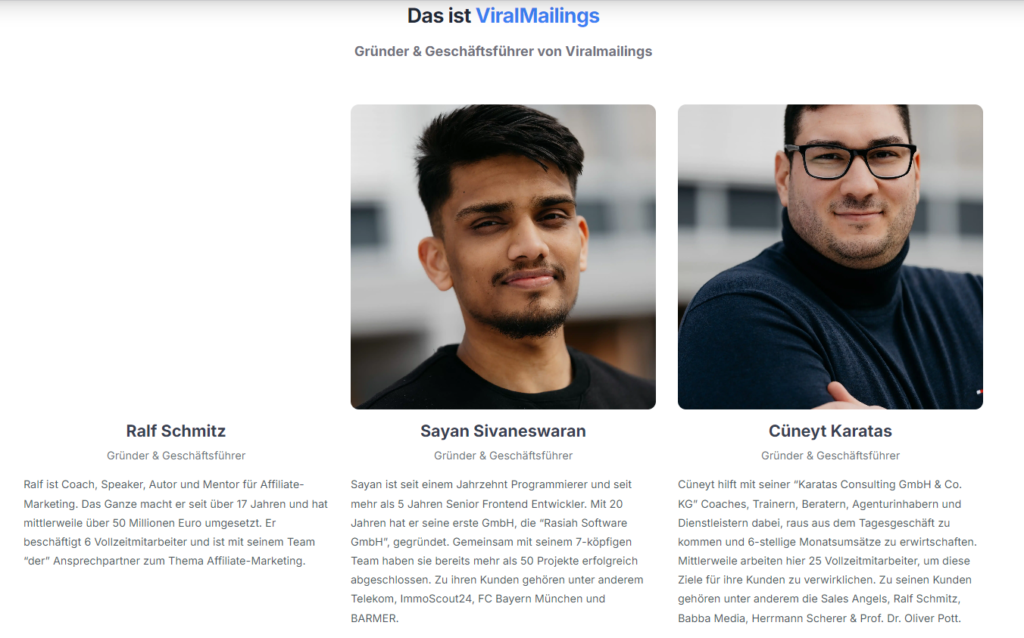 Die Gründer von ViralMailings