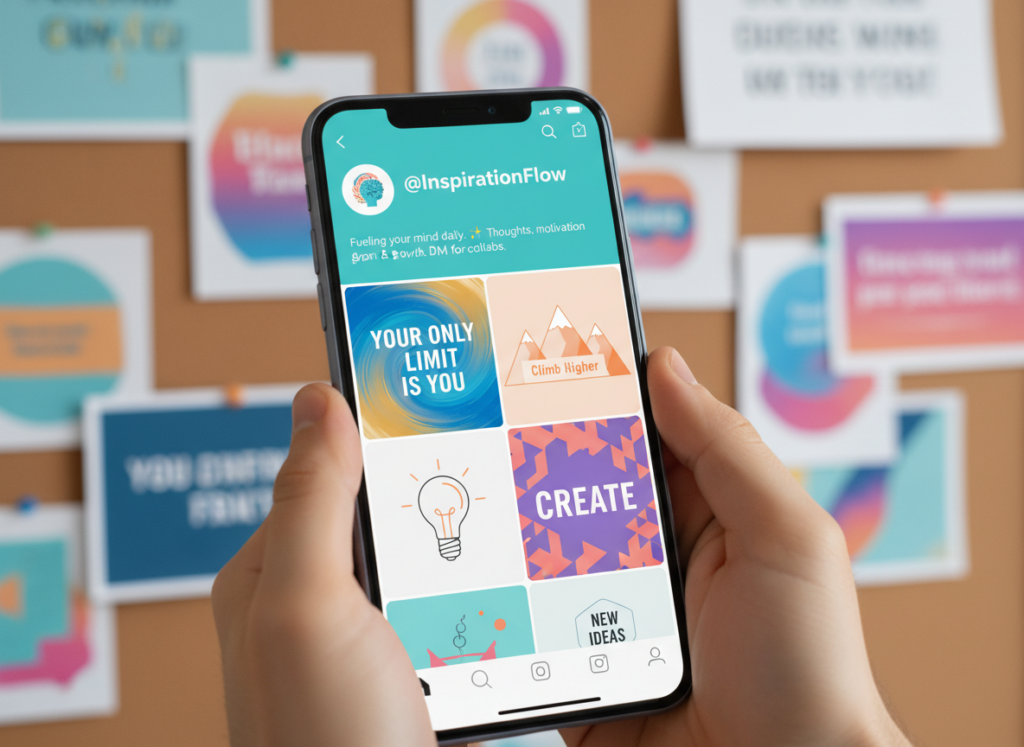 Faceless Instagram Account mit inspirierenden Zitaten und anonymem Content für Affiliate Marketing